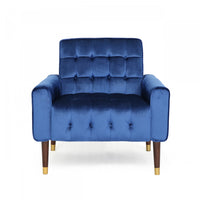 Henley Modern Accent Seating Arm Chair With Tufted Back,polyester Upholstery,blue Accent Chair 