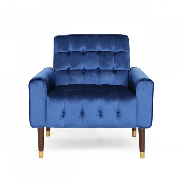 Henley Modern Accent Seating Arm Chair With Tufted Back,polyester Upholstery,blue Accent Chair