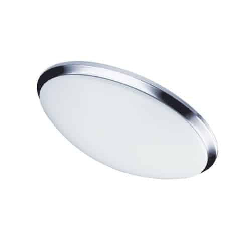 Dainolite Cfled Ceiling Flush Mount 15\" Dia Polished Chrome Trim White Shade Lamp