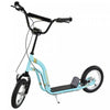 Aosom Youth Kick Scooter With 12'' Inflatable Rubber Wheel, Teens Scooter For Kids 5+ Year Old With Adjustable Height Handlebar, Blue