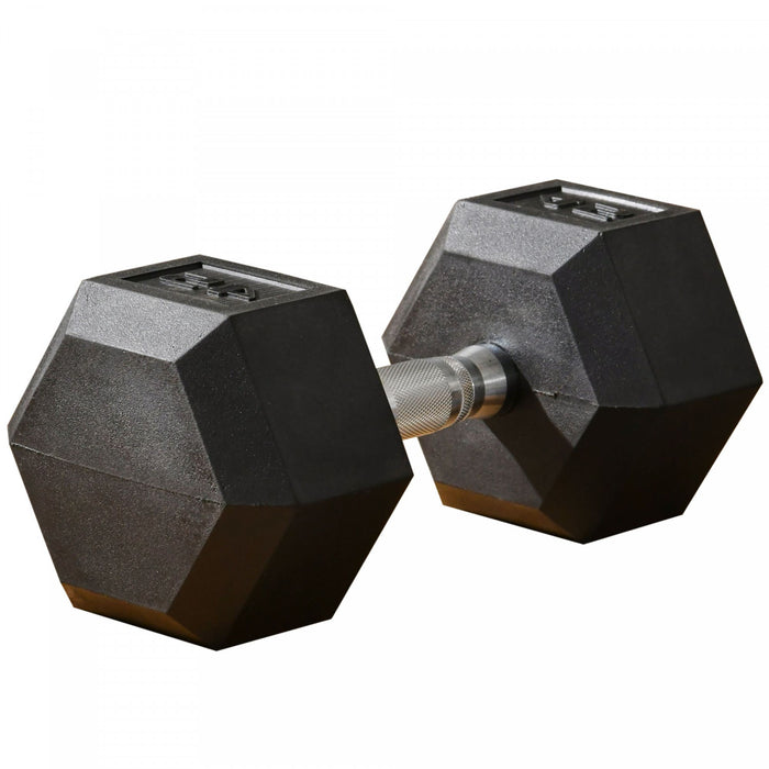 Soozier Rubber Hex Dumbbell for Body Fitness Training, 45lbs