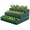 Costway 1 Pcs 3-tier Raised Garden Bed,47\" X 47\" X 24\" Metal Outdoor Elevated Planter Box Green