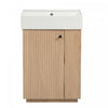 Serena Modern 21.6 Inch Bathroom Vanity with Ceramic Sink and Multi Storage, Brown