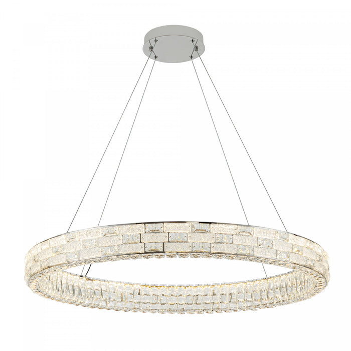 Elegance Integrated Led Chandelier 40\", Chrome With Crystal Glassware