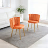 Lila Velvet Dining Chairs Set of 2,Orange Accent Chair