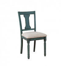 Willow Fabric Teal Dining Chair - Set of 2