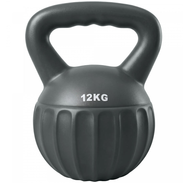 Soozier Kettlebell, 26 lbs Kettle Bell with Non-Slip Handle for Home Gym, Weight Lifting and Strength Training, Grey