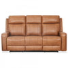 Bellamy 78 in. Leather Match Power Reclining Sofa with Adjustable Headrest and USB - Cognac | Sofa inclinable electrique Bellamy de 78 po en cuir assorti avec appuie-tete ajustable et USB - Cognac