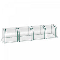 Outsunny 13' X 3' X 2.5' Portable Mini Tunnel Greenhouse With 4 Zipped Doors, Portable Small Green H