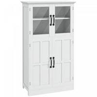 HOMCOM Kitchen Storage Cabinet with 4-tier Shelving, Adjustable Shelves