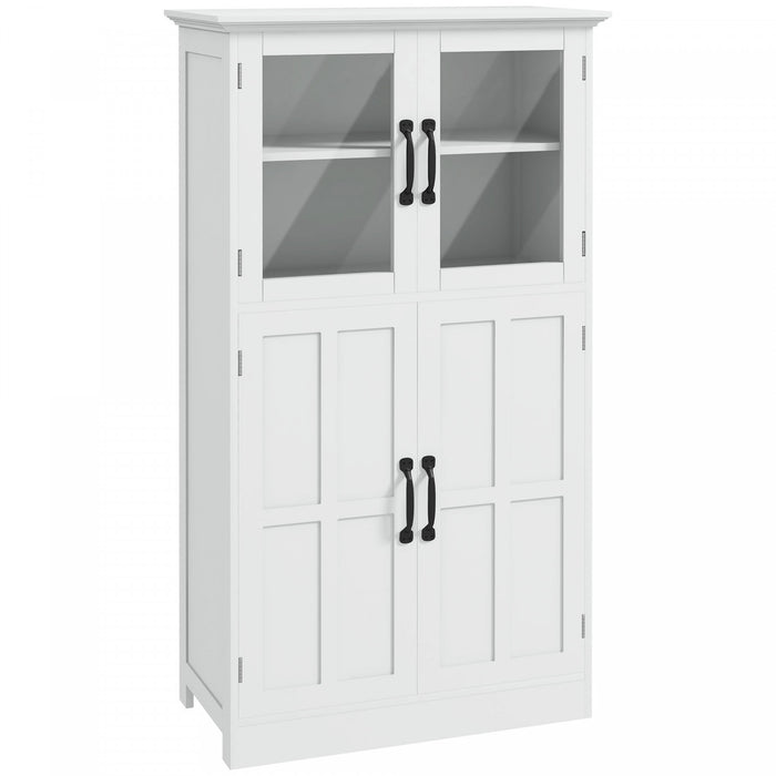 HOMCOM Kitchen Storage Cabinet with 4-tier Shelving, Adjustable Shelves