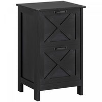 HOMCOM File Cabinet with 2 Drawers Filing Cabinet for A4 Letter, Black