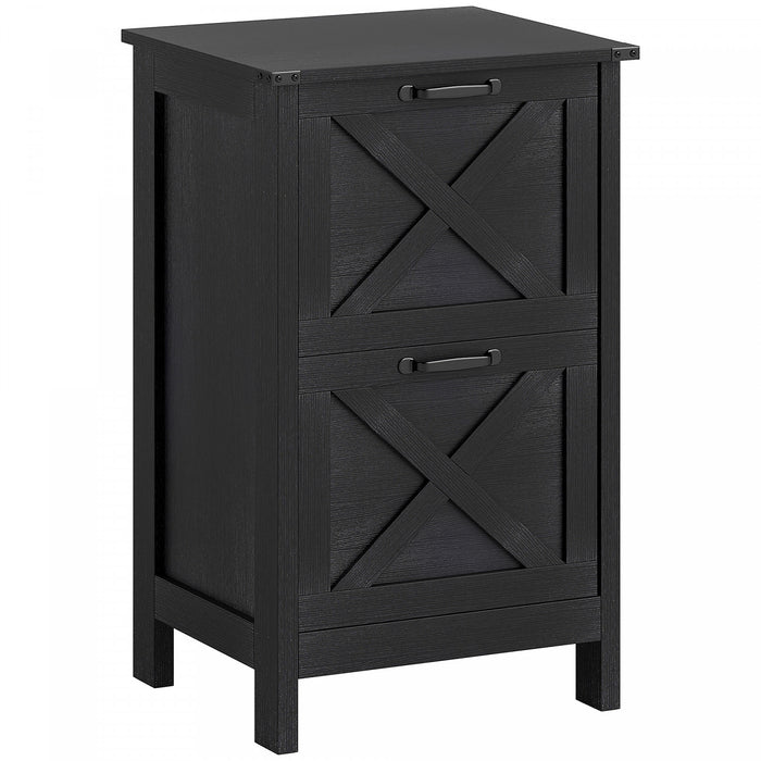 HOMCOM File Cabinet with 2 Drawers Filing Cabinet for A4 Letter, Black