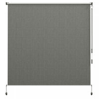 Outsunny Outdoor Roller Shade, 6' X 6' Patio Door Blinds, Dark Grey