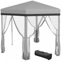 Outsunny 12x12 Pop Up Canopy Tent, Hexagon Gazebo With Mosquito Netting, Carry Bag, Stakes, Ropes, H