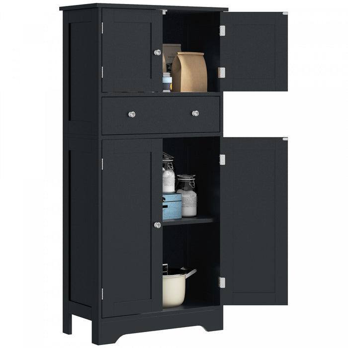 HOMCOM 50.5\" Kitchen Pantry Storage Cabinet with Doors and Adjustable Shelf