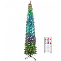 HOMCOM 9ft Christmas Tree with DIY Synchronized LEDs, Xmas Tree, Green