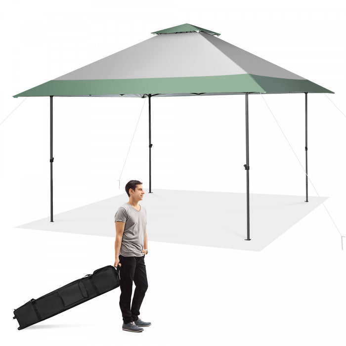 Costway 13x13ft Patio Pop-up Gazebo Canopy Tent Instant Sun Shelter Outdoor Wheeled Bag