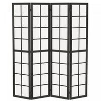 HOMCOM 4 Panel Room Divider, 5.6 ft Folding Privacy Screen, Black