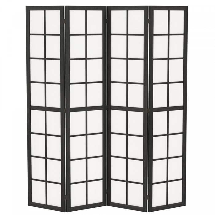 HOMCOM 4 Panel Room Divider, 5.6 ft Folding Privacy Screen, Black