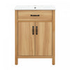 Nolan 24 Inch Modern Wood Bathroom Vanity with Ceramic Sink & Storage, Brown | Meuble de salle de bain en bois moderne Nolan 24 pouces avec lavabo ceramique et rangement, brun
