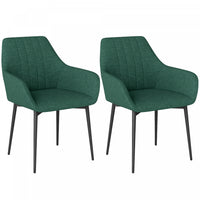 HOMCOM Dining Chairs Set of 2, Upholstered Accent Chairs with Metal Legs