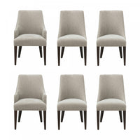 Beever Modern 6-Piece Dining Chair Set in Taupe 