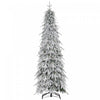 Homcom 6ft Flocked Pencil Christmas Tree With Auto Open, Steel Base