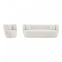 Siri Modern 2-Piece Sofa Set in Cream 