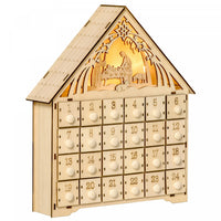 Homcom Christmas Advent Calendar With Countdown Drawers Bible Characters