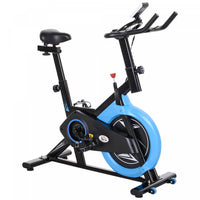 Soozier Stationary Exercise Bike, 13lbs Flywheel Belt Drive Training Bicycle, W/ Adjustable Resistan