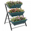 Outsunny 3-tier Vertical Raised Garden Bed With 3 Planter Boxes, Outdoor Plant Stand Grow Container With Leaking Holes For Balcony Patio Outdoor, Green