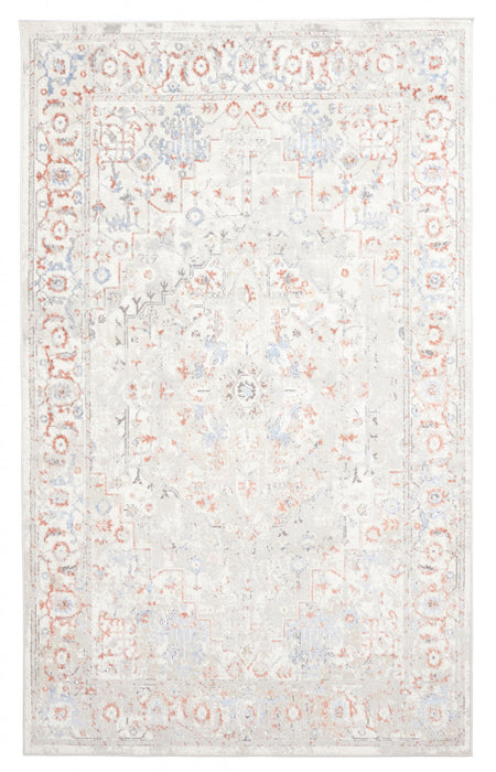 Mira Traditional 8'0\" x 10'0\" Area Rug in White Indoor Area Rug