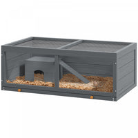 Pawhut Wooden Hamster Cage, Small Animals Kit Hutch, Exercise Play House For Dwarf Hamsters, Gerbils