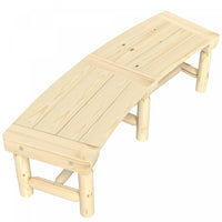 Outsunny Round Wooden Garden Tree Bench With Slatted Seat, Natural