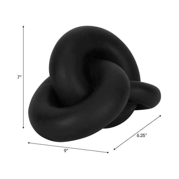 9\" Resin Knot Decor - Black