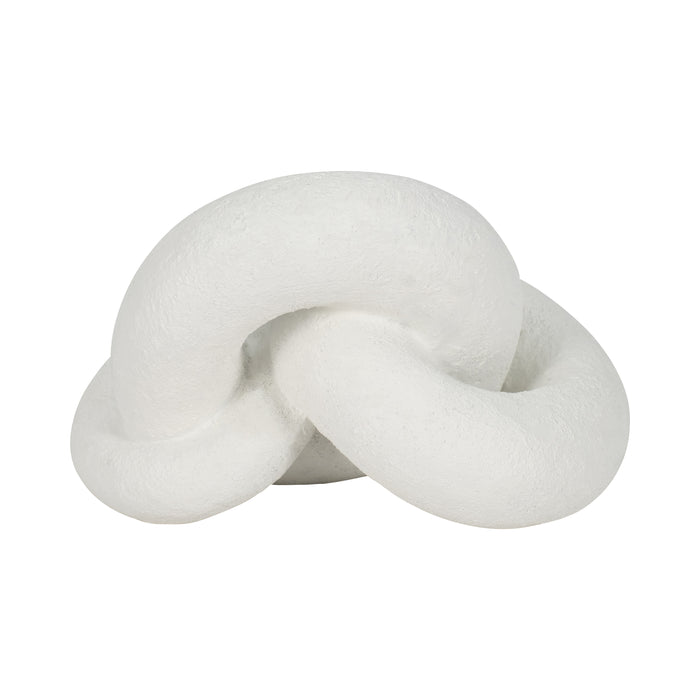 9\" Resin Knot Decor Rough Finish - White