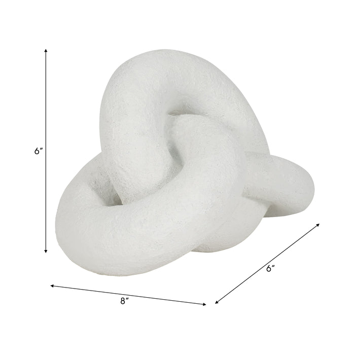9\" Resin Knot Decor Rough Finish - White