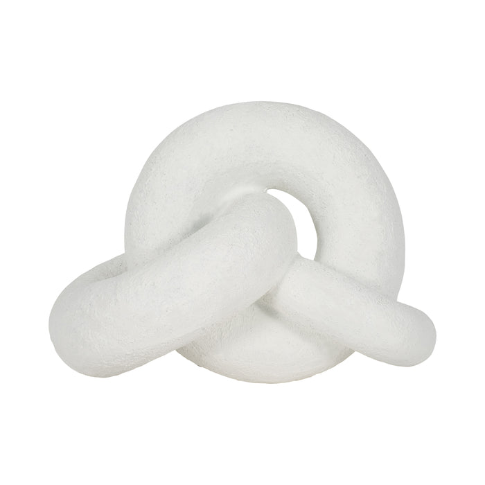 9\" Resin Knot Decor Rough Finish - White