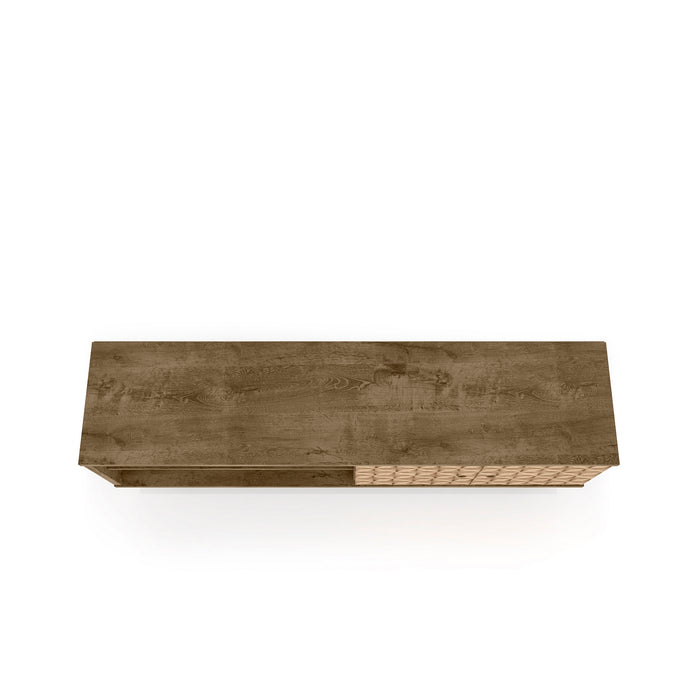 Manhattan Comfort Liberty 62.99\" Mid-Century Modern TV Stand with 3 Shelves & 2 Doors - Brown