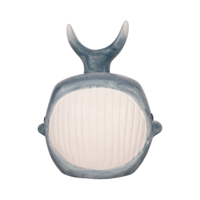 8\" Blue Whale Decor - Blue and White