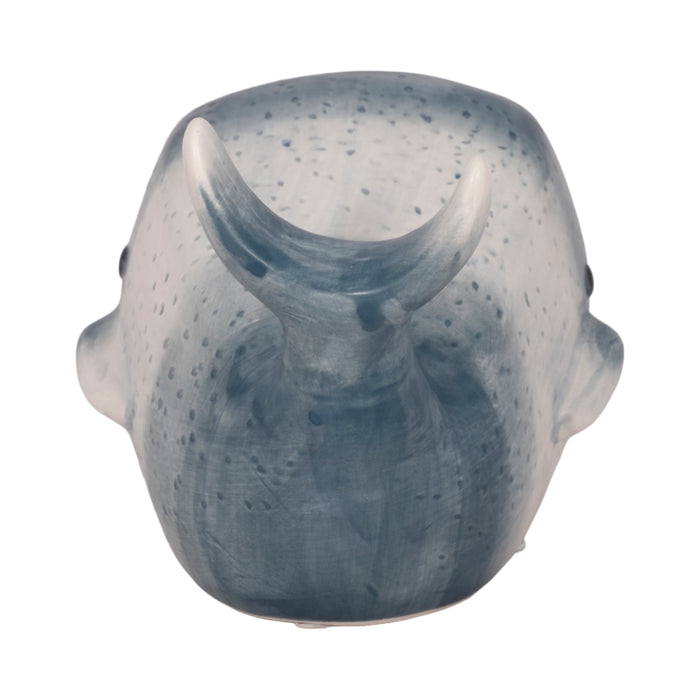 8\" Blue Whale Decor - Blue and White