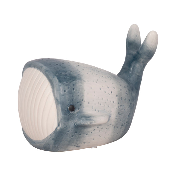 8\" Blue Whale Decor - Blue and White