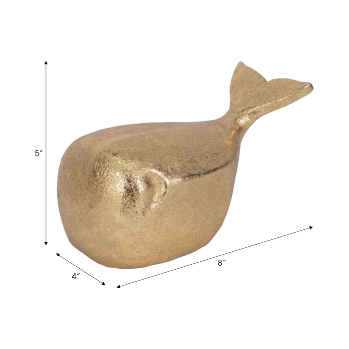 8\" Whale Tabletop Decor - Gold