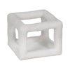 6\" Tectured Open Square Cube - White