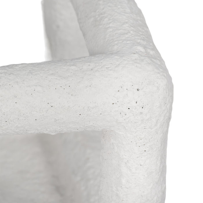 6\" Tectured Open Square Cube - White