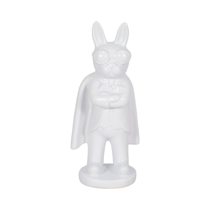 Ceramic 10\" Super Dog - White