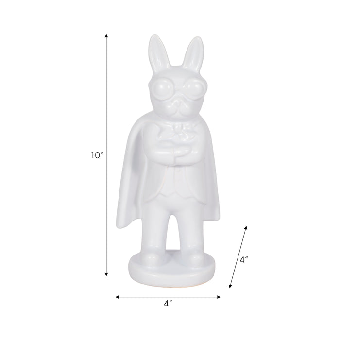 Ceramic 10\" Super Dog - White