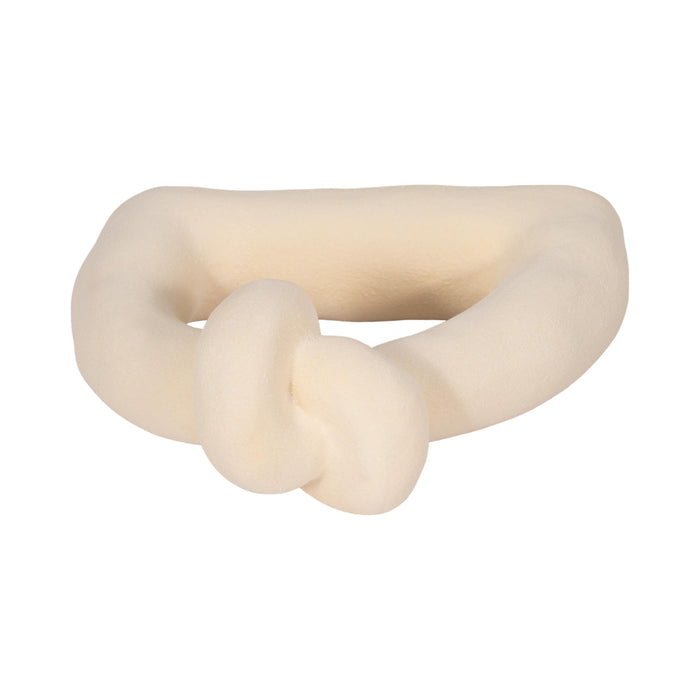 11\" Knot with Open Cut-Out Sand Glaze - Ivory
