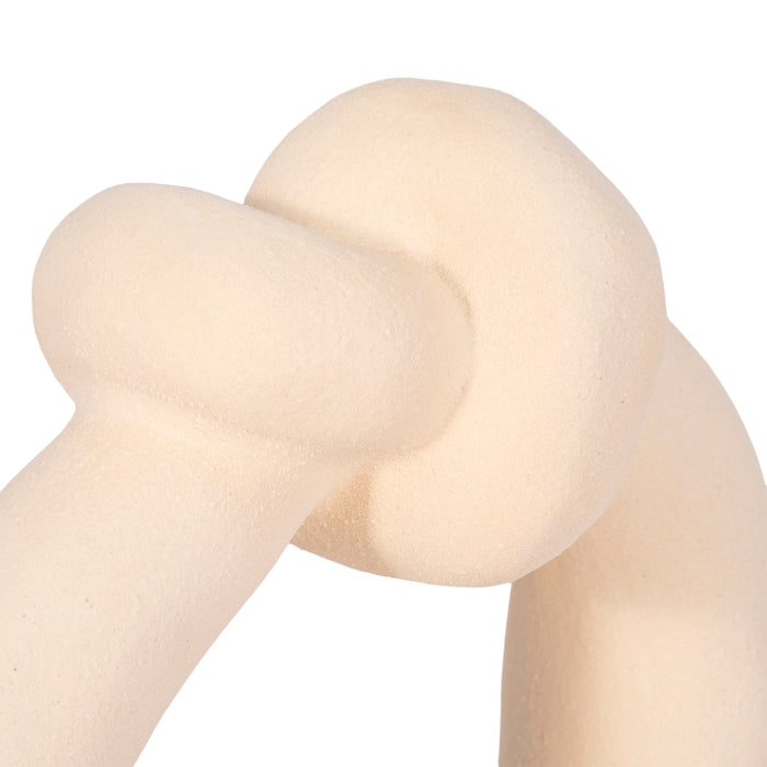 Sand Glaze Ceramic 11\" Knot with Open Cut-Out - Ivory